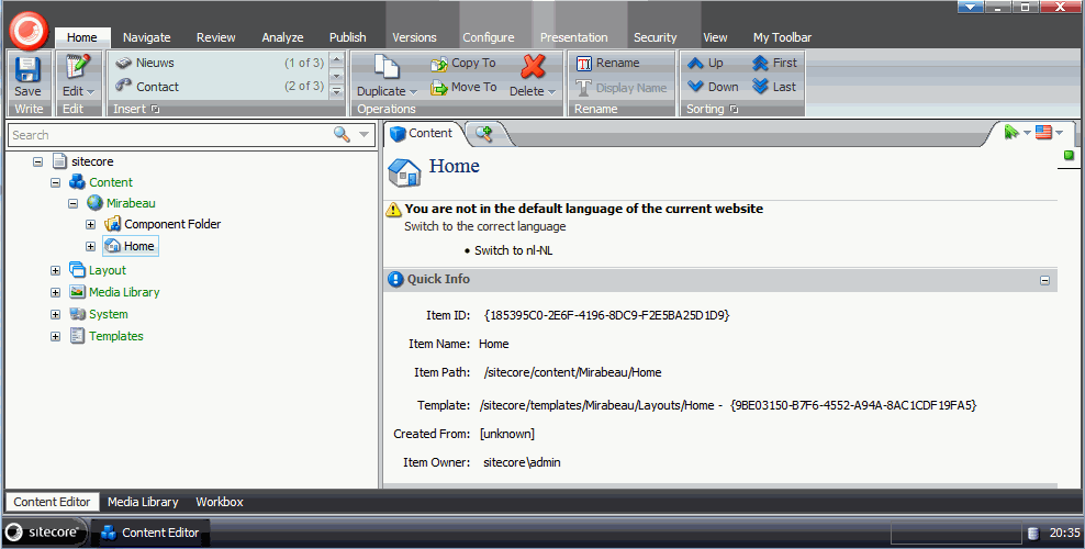 sitecore-language-warning